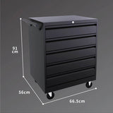 26'' Connectable 5-Drawer Cabinet Toolbox (Optional Wheels)