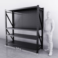 2m*2m*0.6m 1000KG Shelving With 2 Pegboards Set