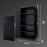 2-Door Storage Cabinet Lockable Cupboard (Steel)