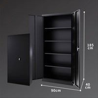 2-Door Heavy-Duty Storage Lockable Cupboard (4-shelf)