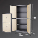 4-Door Storage Cabinet Lockable Cupboard (Steel)