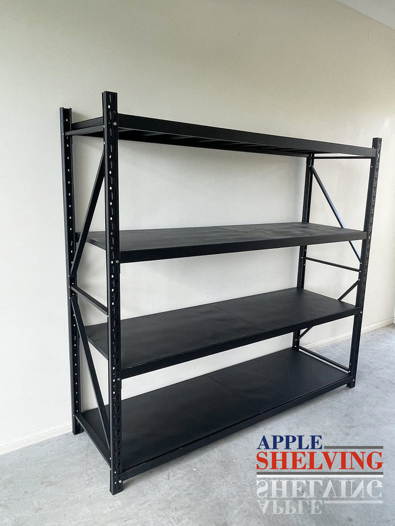 2m*1.8m*0.6m Garage Warehouse Heavy Duty Metal Shelving 800KG BLACK ...