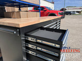 72'' 15-Drawer Stee Toolbox Cabinet With Timber Top